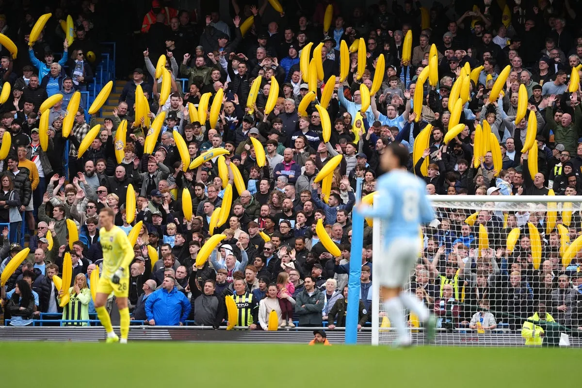 Manchester City fans return to Anfield with inflatable bananas as defiant statement ahead of Ipswich showdown
